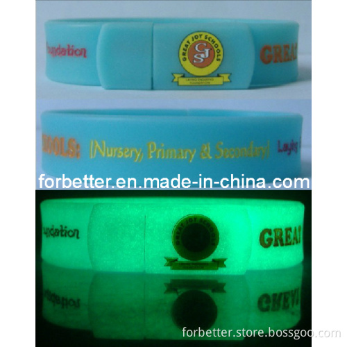USB Silicone Wristbands - Glow in The Dark